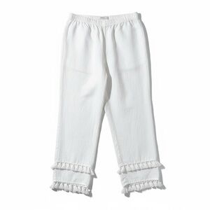 NEW Cynthia Rowley Size Medium White 100% Linen Tassel Beach Pants